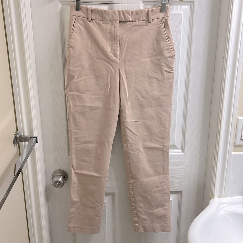 Blush Pink Cream Beige Tan Straight Leg Tapered Trousers Khaki Pant Jeans